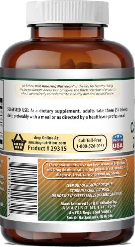 Amazing Formulas Calcium Magnesium Zinc D3-300 Tablets Per Bottle Supplement (Calcium 1000mg - Magnesium 400mg - Zinc 25mg Plus Vitamin D3 600 IU - Per Serving of 3 Tablets)