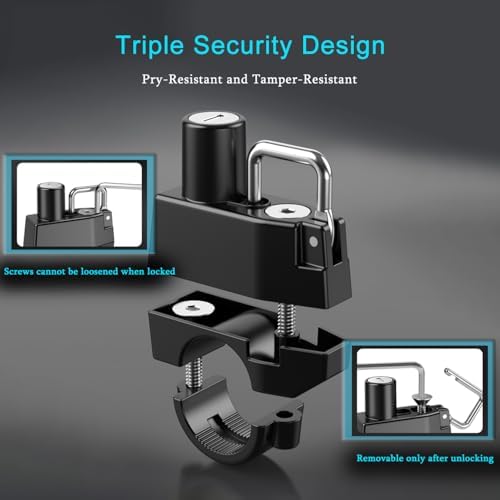 Motorcycle Helmet Lock for HJC CS-R3 Pro 2018 2019 2020, Helmet Holder Hook with 2 Keys, Helps Secure Your Gear, Easy to Install