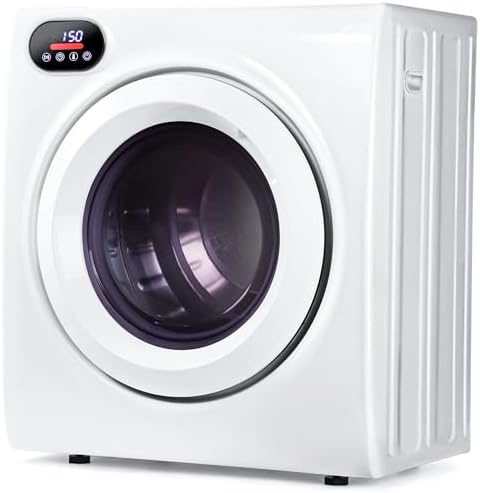 Euhomy Compact Laundry Dryer, 3.5 cu ft Front Load Stainless Steel Clothes Dryers With Exhaust Pipe, 1500W