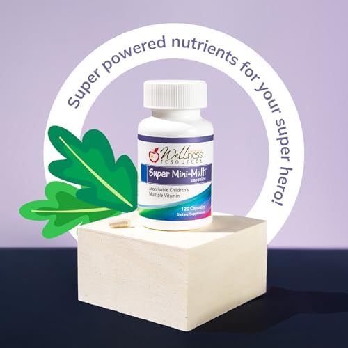 Super Mini-Multi - Children's Multivitamin Swallowable Capsules with Methyl Folate, Methyl B12 and Coenzyme B Vitamins for Growth, Focus
