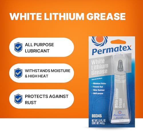 Permatex 80345 White Lithium Grease, 1.5 oz.