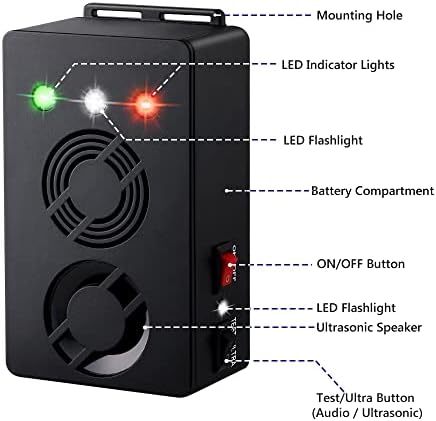 Angveirt Ultrasonic Battery Operated Rodent Repellent with Strobe Lights