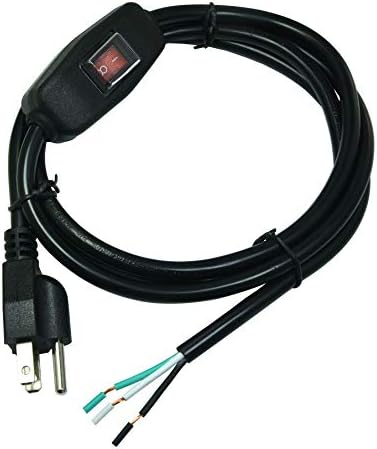 FILSHU 6ft 18 Gauge 3 Prong AC Power Cord with On Off Switch