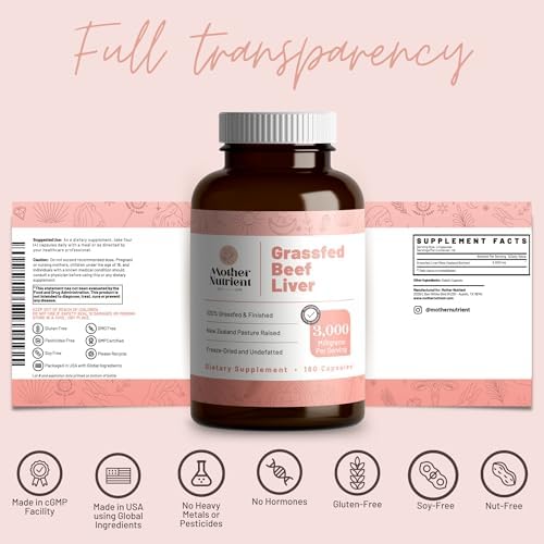 Grass Fed Beef Liver Capsules from Pasture-Raised New Zealand Beef Organs