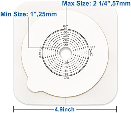 21 Pcs Colostomy Bags, Two-Piece Ostomy Pouches, 15-57mm Cut-to-Fit