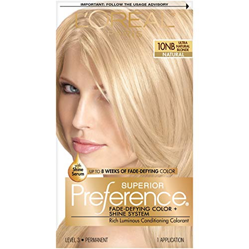 L'Oreal Paris Superior Preference Fade-Defying Color + Shine System, 10NB Ultra Natural Blonde(Packaging May Vary)