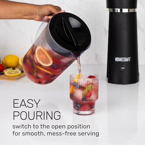 Homecraft 3-Quart Iced Coffee and Tea Maker with Filter Basket, Flavor Enhancer, Adjustable Brew Strength, Black