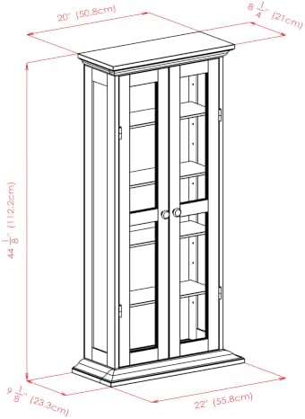 Winsome Wood DVD/CD Cabinet, Antique Walnut (94944)