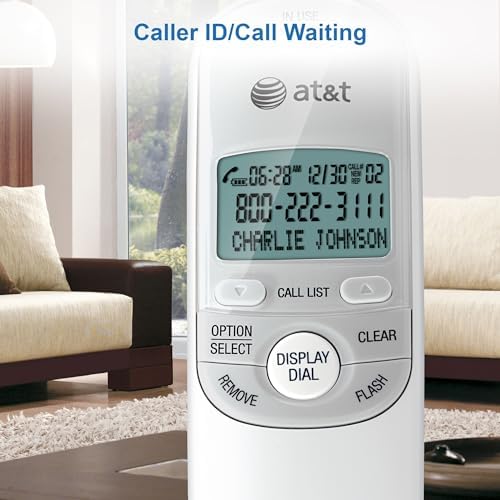 AT&T TR1909 Trimline Corded Phone with Caller ID, White