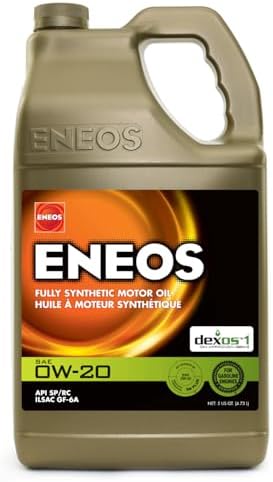 ENEOS 0W-20 Fully Synthetic Motor Oil, API SQ, dexos1 Gen3, 1 Qt