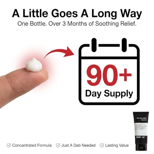 Anthony After Shave Balm for Men, Cooling & Hydrating Lotion with Vitamins A, C & E, Aloe Vera & Botanical Extracts, 3 fl oz, Aftershave Soothes