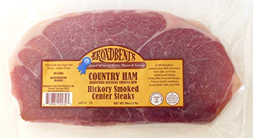 Julia's Pantry Country Ham Hickory Smoked Center Steaks 1# Package with Red Eye Gravy Sample