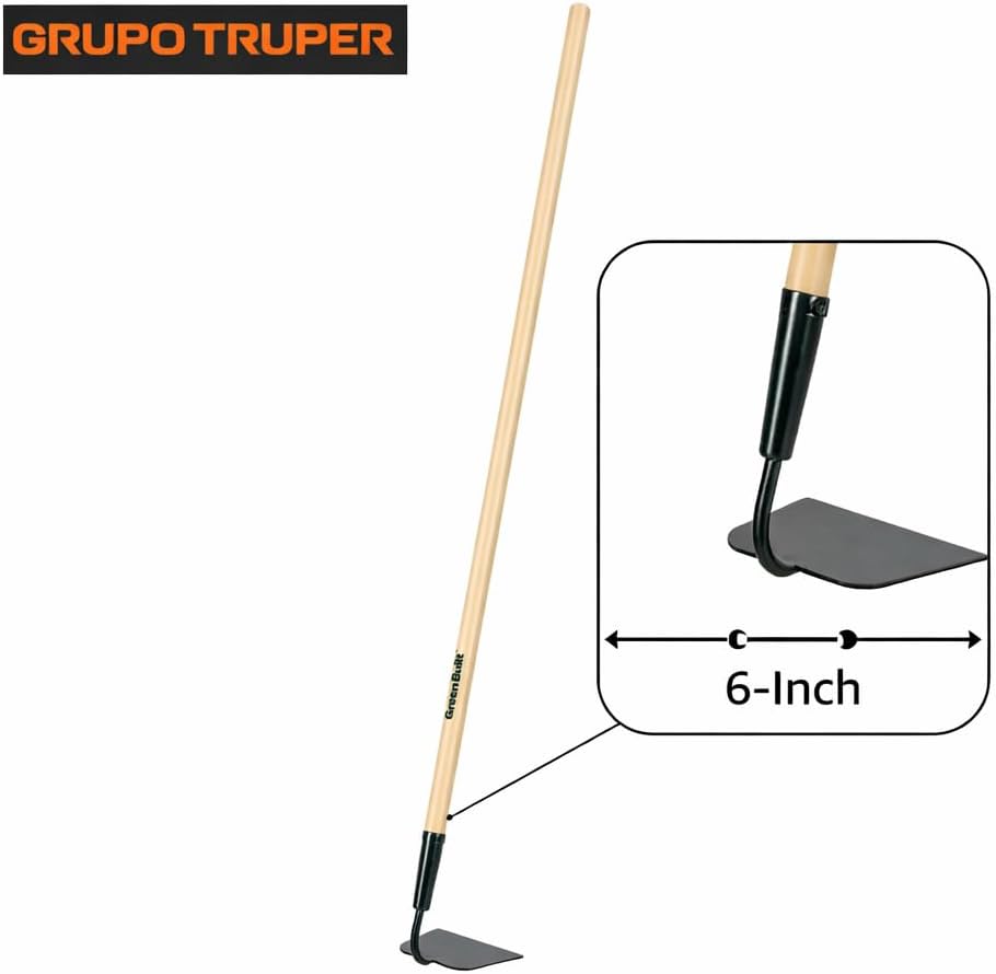 Truper Green Built Welded Garden Hoe, 6-Inch Head, 48-Inch Wood Handle (Model ATJ-PE / 30003)