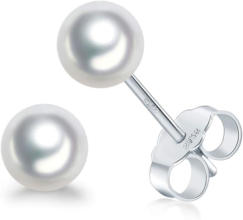 Dlihc 6 Pairs Sterling Silver Hoop and Stud Earrings Set for Women Men