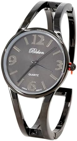Collections Women's Elegant Analog Quartz Watch - 33mm Case, Casual Metal Cuff Bangle Design, Adjustable Fit for 7-8 Inch Wrist Size