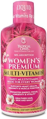 Premium Liquid Multivitamin for Women | Sugar Free Women’s Multivitamin | 100+ Vitamins, Minerals & Herbs Promote Anti-Aging, Heart, Brain & Bone Health |98% Absorption Rate | Non-GMO | 32 Serv