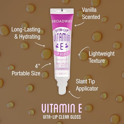Ruby Kisses Broadway Vita-Lip Clear Lip Gloss (8 Pack), Ultra-Hydrating & Soothing Formula with Vitamins