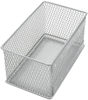 YBM HOME Wire Mesh Magnetic Storage Basket Trash Caddy Kitchen Office Supply Organizer Silver 7.75 in. L x 4.3 in. W x 4.3 in. H