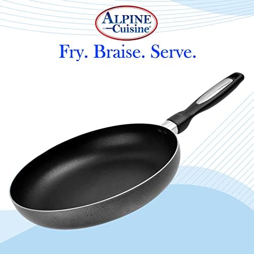 Alpine Cuisine Fry Pan 13-Inch Nonstick Coating Gray, Frying Pans Nonstick for Stove with Stay Cool & Comfortable Handle, Durable Nonstick Cookware, Ideal for Family