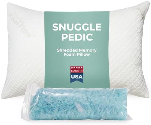 Snuggle-Pedic Adjustable Memory Foam Pillows - GreenGold Certified Pillow w/ Viscose of Bamboo Cover for Side, Stomach & Back Sleepers - Made in the USA - Standard