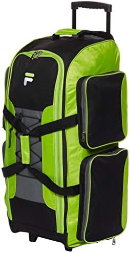 Fila 32" Lightweight Rolling Duffel, Neon Lime