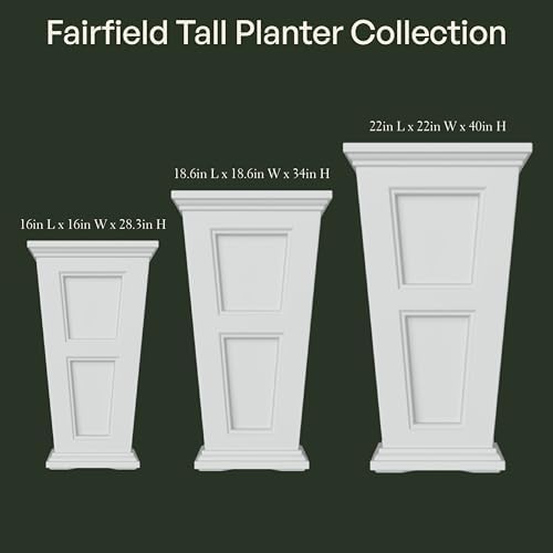 Mayne Fairfield 40in Tall Square Planter, Black | Indoor/Outdoor, All season, Fade resistant, 15-year warranty