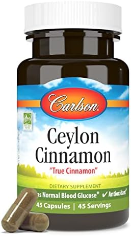 Carlson Ceylon Cinnamon, Cinnamon Supplements, 500 mg, 180 Capsules