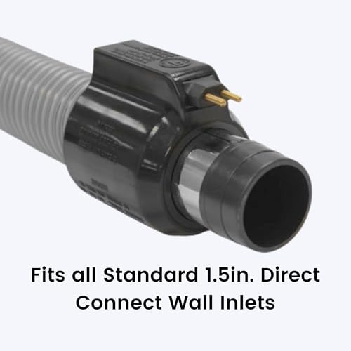 Wessel 30ft Direct Connect Central Vacuum Hose, Dual-Voltage, Crushproof | 120V powerhead & vacuum 3-way switch control; 2-prong connector; ergonomic 360-degree swivel handle; airflow control valve