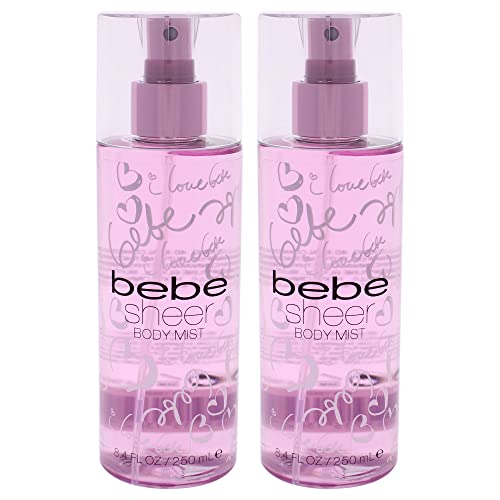 Bebe Sheer Eau de Parfum Spray for Woman - Long Lasting Amber Floral Womens Fragrance - Notes of Citrus Cocktail, Pink Peony and Sandalwood Perfume for Women - 3.4 oz