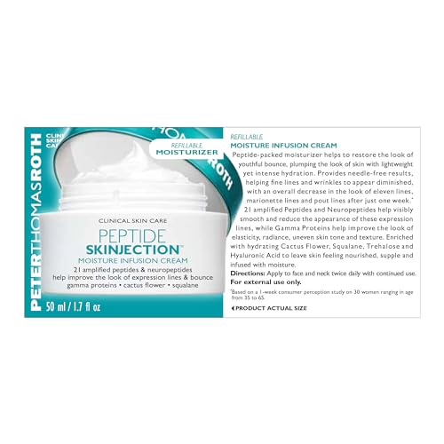 Peter Thomas Roth | Peptide Skinjection™ Moisture Infusion Cream, Refillable Moisturizer, For Loss of Firmness and Elasticity, Fine Lines & Wrinkles