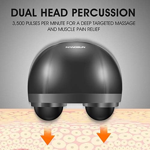 HANGSUN Handheld Neck Back Massager for Pain Relief Deep Tissue, Double Head Full Body Percussion Massage MG400 for Shoulder, Leg, Foot, Muscles