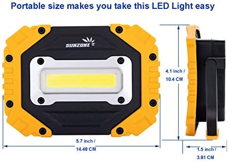 Sunzone LED Work Light, Rechargeable Work Lights with Magnetic Base, 2 Pack