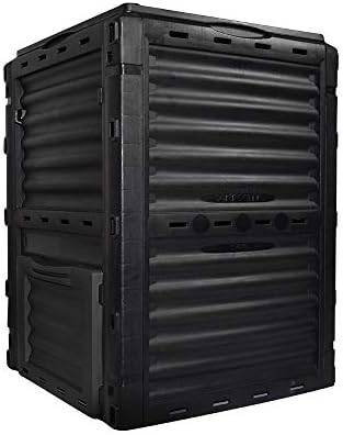 80 Gallon (300L) Large Capacity Static Compost Bin - Forest Green Outdoor Waste Composter with Easy-Access Hatch