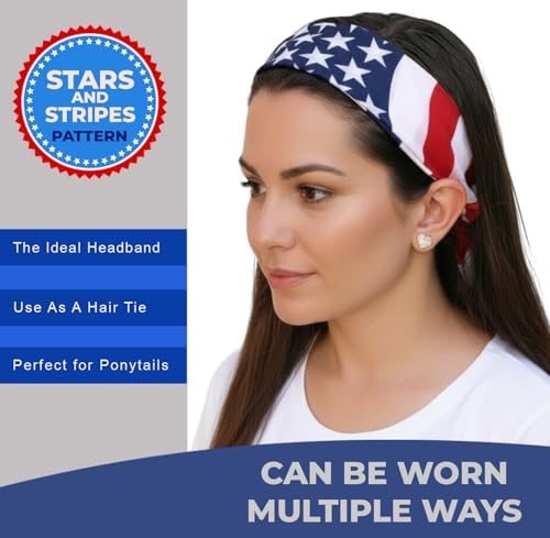 Costume Adventure American Flag Bandana Headband for Men and Women | Men's Patriotic USA Flag Bandana USA Apparel Clothing Bandanna America Apparel