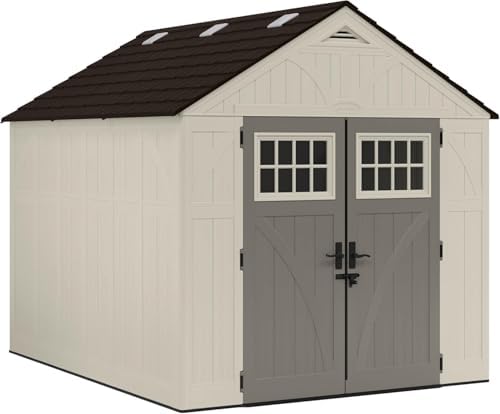 Suncast 8x10 Ft. Outdoor Storage Shed - Large Resin Outdoor Shed with Floor Included