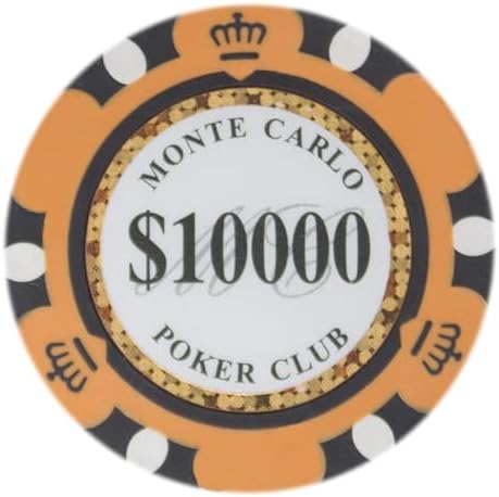 Brybelly Monte Carlo Premium Poker Chips (50-Pack) Heavyweight 14-Gram Clay Composite