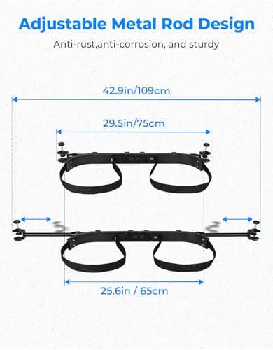 KEMIMOTO Golf Cart Bag Holder Bracket, Fit for Most 2+2 Seat Golf Carts | No Drilling Adjustable Metal Golf Cart Bag Attachment, Compatible with EZGO