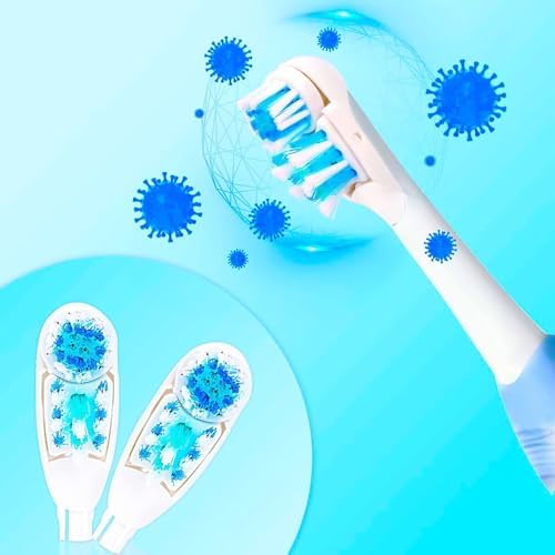 Sensitive Replacement Electric Replacement Toothbrush Heads (4 Count), Dual Clean Rotating Sets for Braun Oral B Cross Action Power