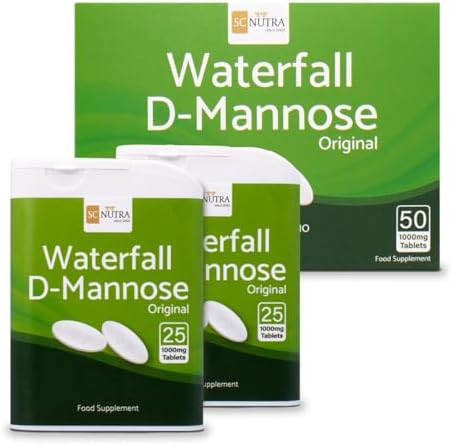 D-Mannose Tablets 1000mg - Waterfall D-Mannose sourced Naturally from Birch - 50 Tablets - SC Nutra (Sweet Cures)