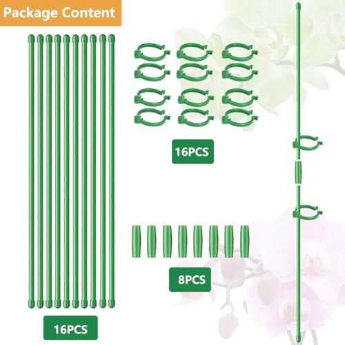 Belit 8 Pack Plant Supports for Small Plants, Garden Flowers Green Plant Support Ring, Planter Support Ring for Schlumbergera, Clivia, Succulents