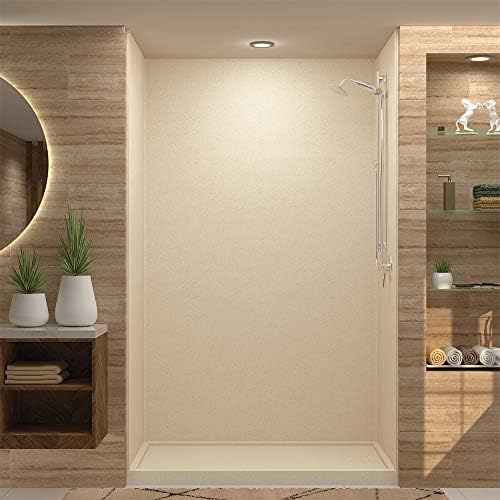 Transolid RKWF6027R-67 Right-Hand Alcove Shower Kit, 32" x 60" x 75", Matrix Khaki