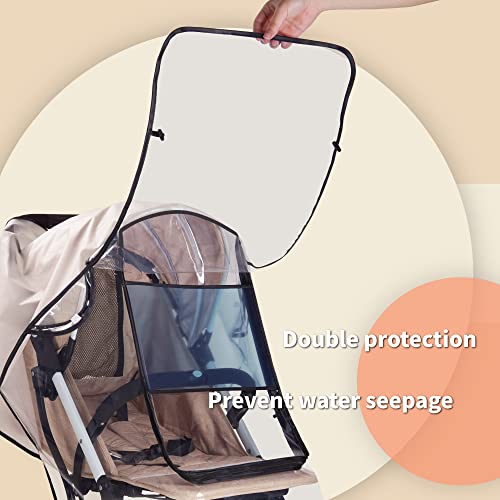 Bemece Stroller Rain Cover, Universal Stroller Accessory, Baby Travel Weather Shield, Windproof and Waterproof, Protect from Dust and Snow