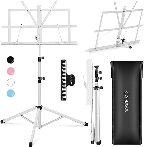 CAHAYA Sheet Music Stand Portable Folding Dual Use Desktop Book Holder