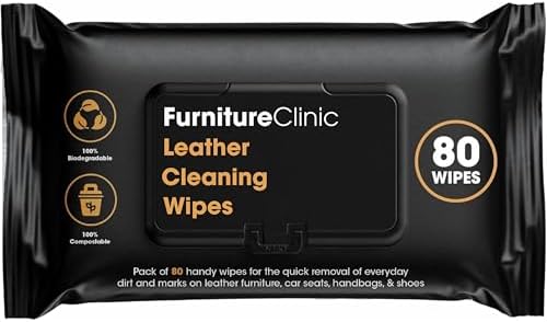 Furniture Clinic Large Leather Care Kit | Leather Cleaner + Conditioning Protection Cream for Furniture | Two 17oz Bottles + 1 Sponge & 1 Cloth | Restore Leather Couches, Car Seats, Jackets, & Boots