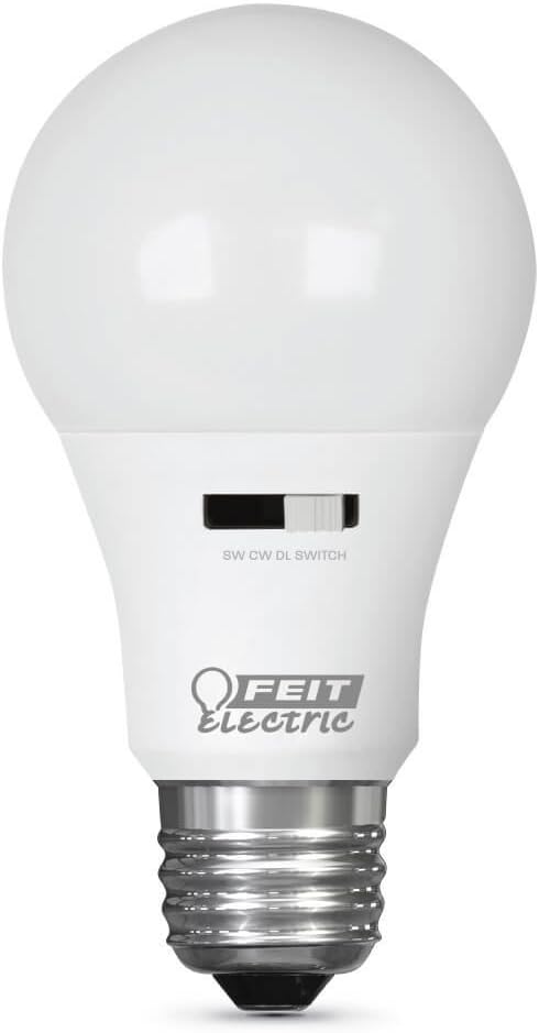 Feit Electric LED Three-Color Choice Intellibulb - A19 with an E26 Medium Base Light Bulb - 60W Equivalent - 15 Year Life - 750 Lumen - 2700K Soft
