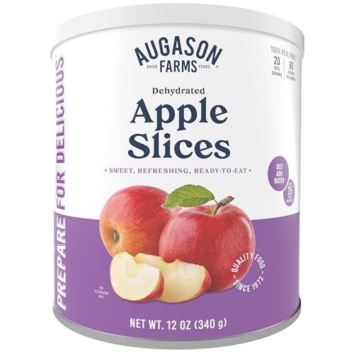 Augason Farms Dehydrated Apple Slices Can | Emergency Food Supply, 20 Servings, 25 Year Shelf Life, Great for Cooking, Baking, and Snacks, Dehydrated Meals