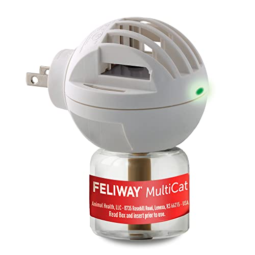 FELIWAY MultiCat Cat Calming Pheromone Diffuser Kit | Helps Reduce Fighting, Tension and Aggression Between Cats due to Stress for Multi‑Cat Homes, 30 Day Supply