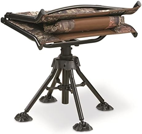 360 Degree Swivel Camo Hunting Blind Chair, Folding, Lightweight, Portable, Padded Cushion Hunting Seat 300 lbs Capacity, Hunt Gear and Equipment