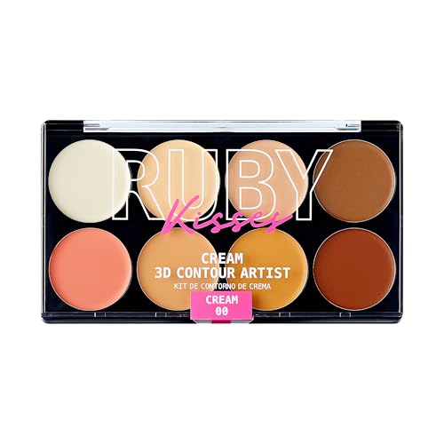 Ruby Kisses 3D Face Creator Cream Foundation & Concealer, 12 Hours Long Lasting, Medium to Full Coverage, Non-Greasy