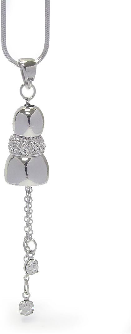 Fashion Jewelry ~ Crystal and Metal Bead Drop Long Pendant Necklace for Women Casual